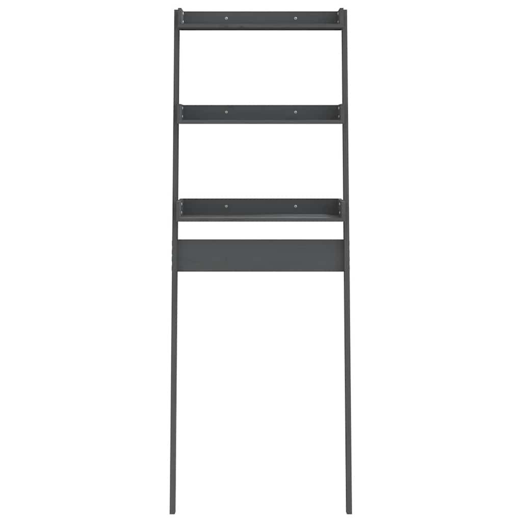 Toilettenregal Grau 63,5x32x179 cm Massivholz Kiefer