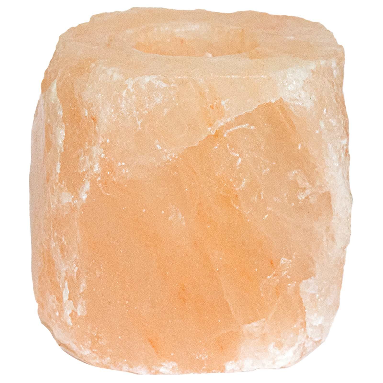Salzstein Teelichthalter Rosa Steinsalz