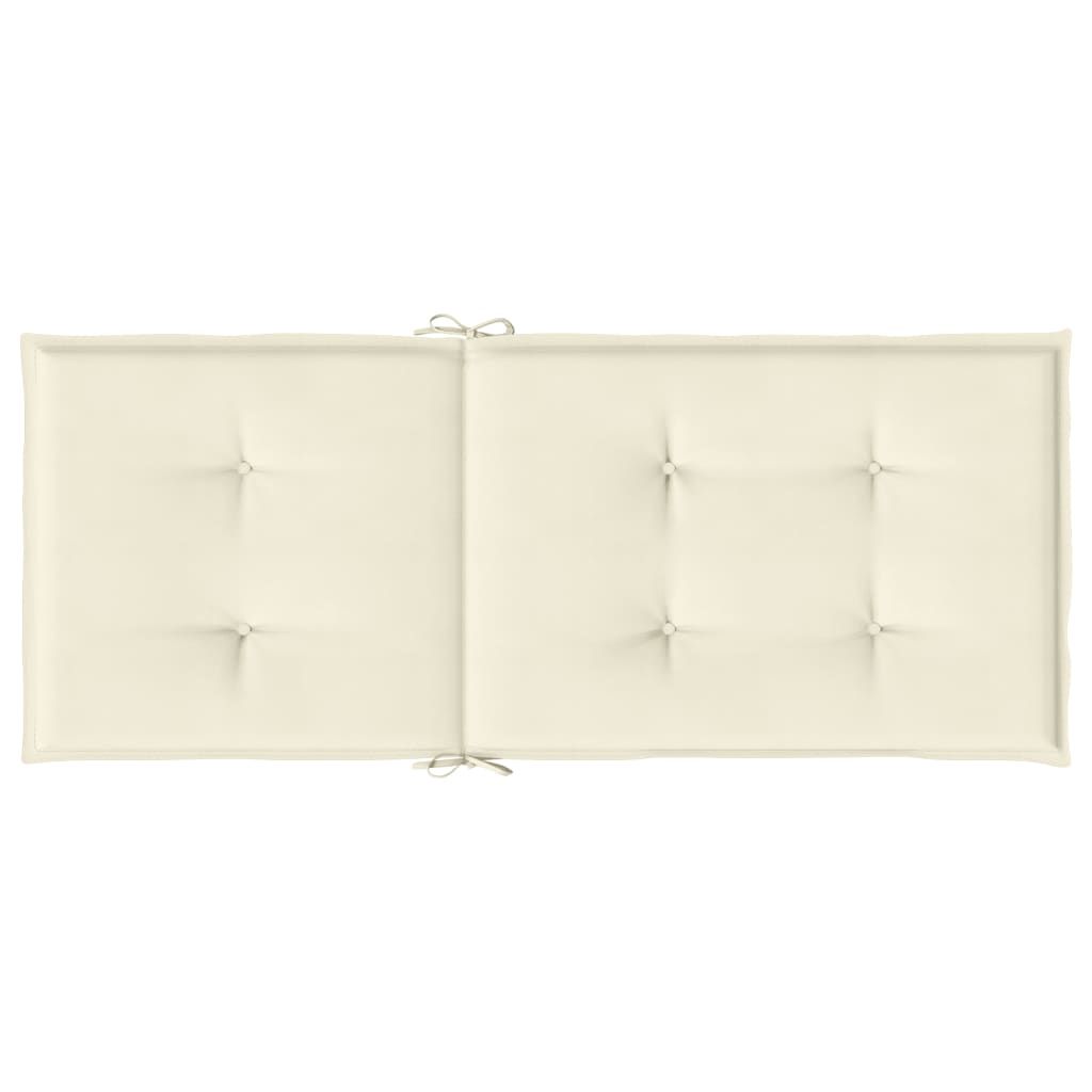 Gartenstuhlauflagen für Hochlehner 6Stk. Creme 120x50x3cm Stoff