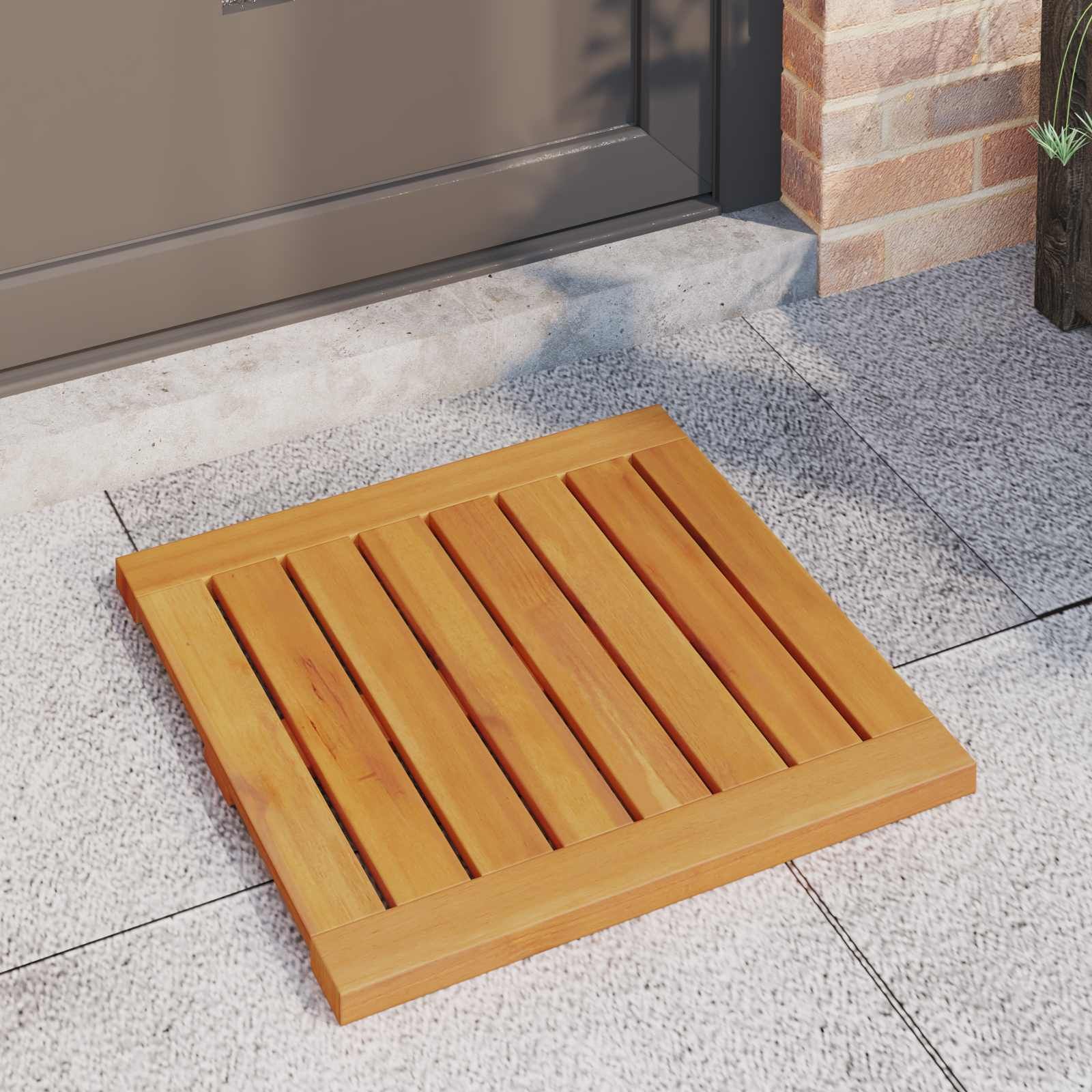 Badematte Uni Braun 50 x 50 cm Holz