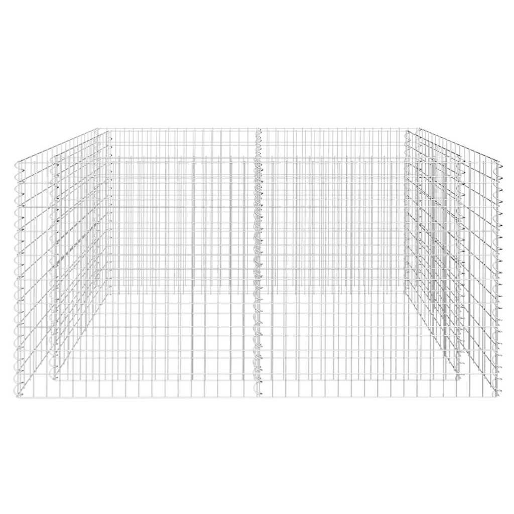 Gabionen-Hochbeet Stahl 180×90×100 cm Silbern