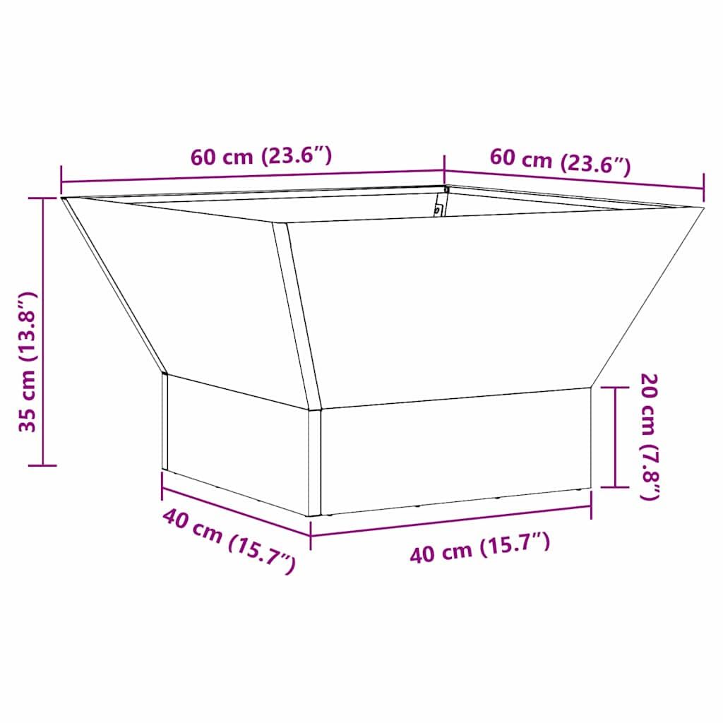 Feuerstelle Schwarz 60 x 60 x 35 cm Stahl