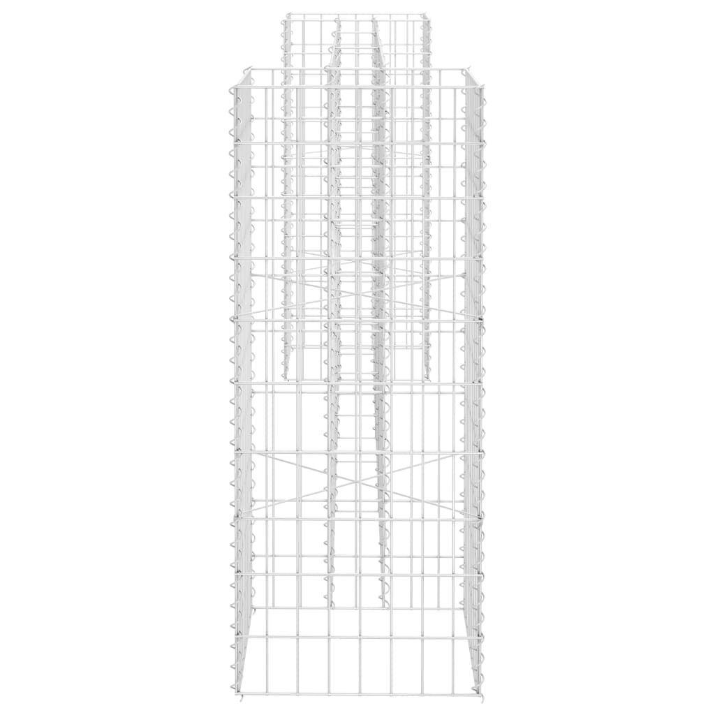 H-förmiger Gabionen-Pflanzkorb Stahldraht 260x40x100 cm