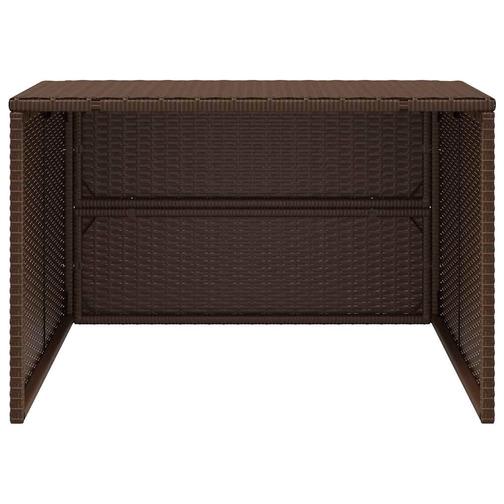 Mähroboter-Garage Braun 86x90x52/57 cm Poly Rattan