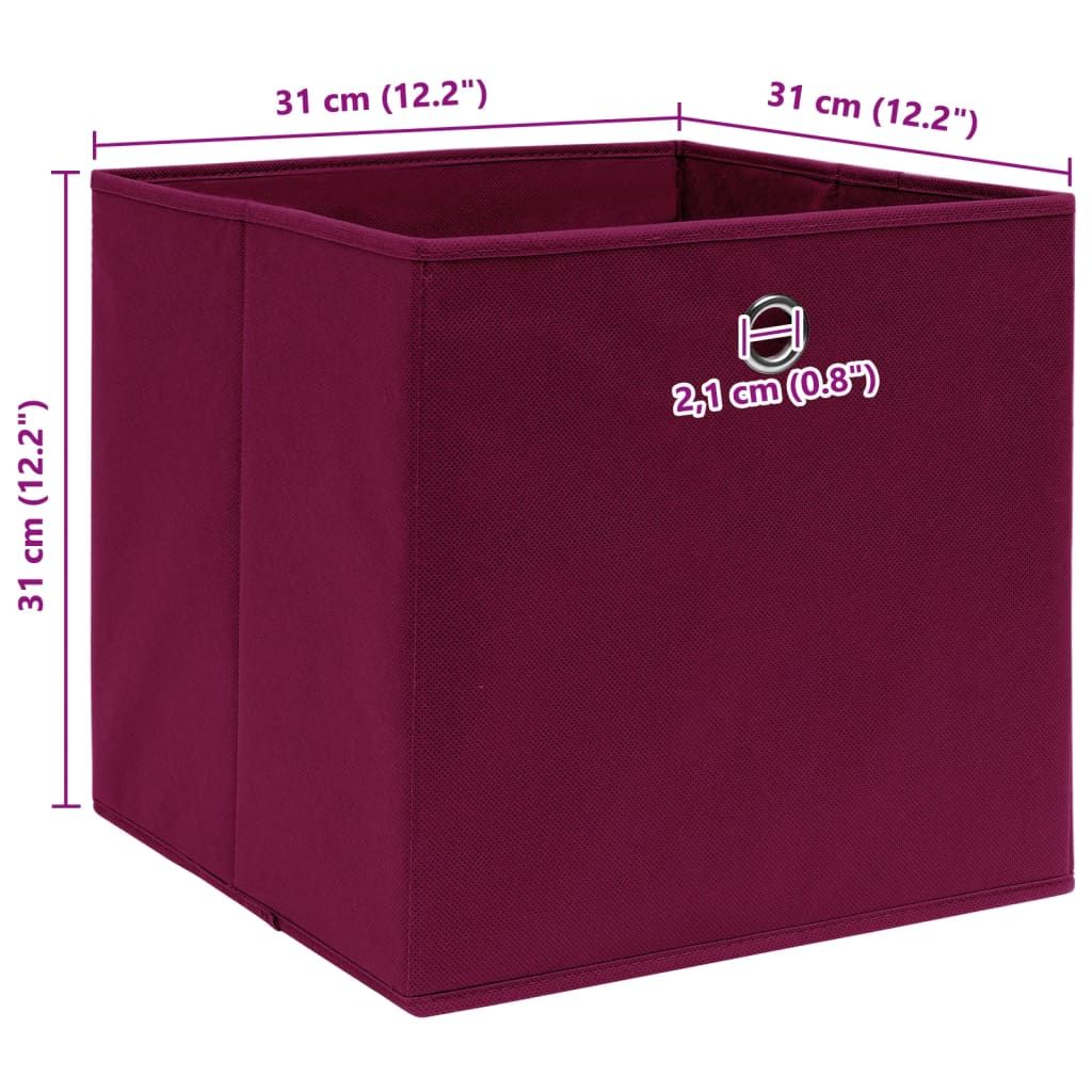 Aufbewahrungsboxen 4 Stk. Dunkelrot 32x32x32cm Stoff