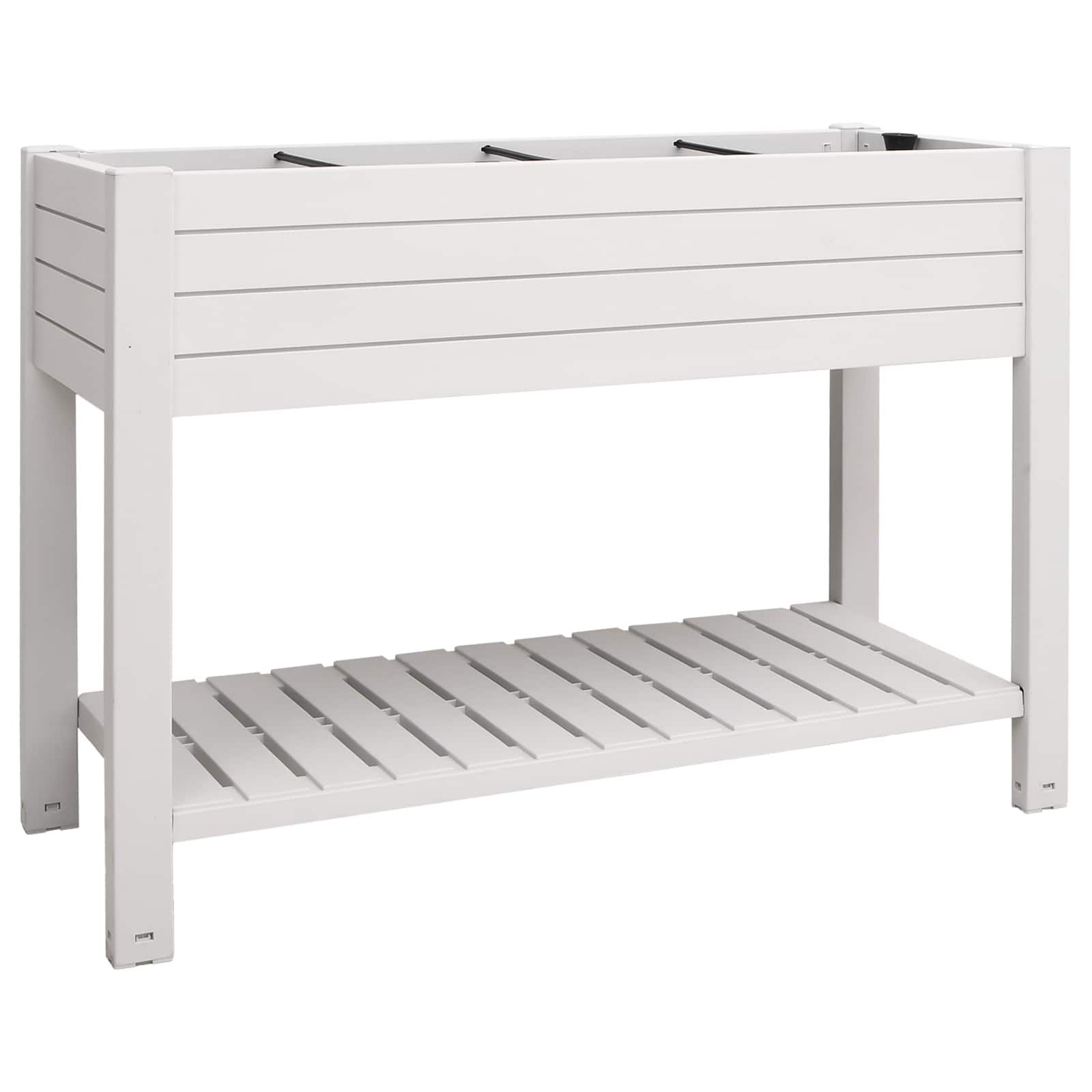 Hochbeet Weiß 110x45x79 cm Polypropylen