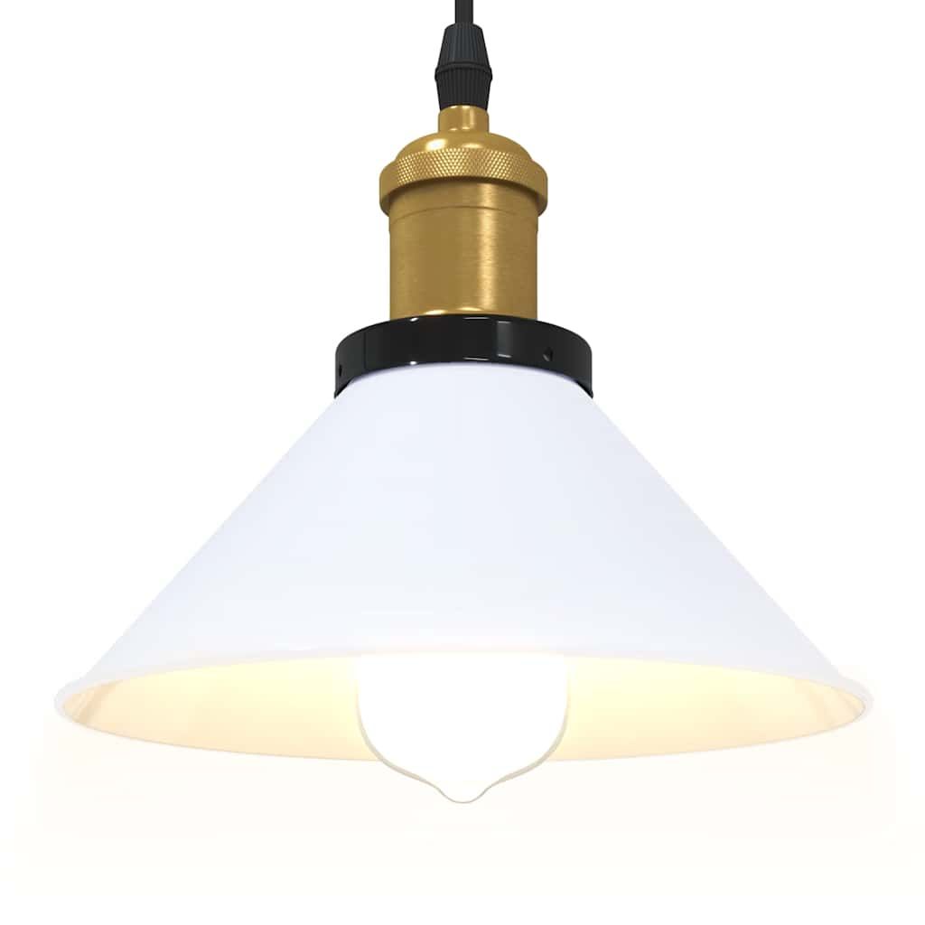 Pendelleuchte Höhenverstellbar E27 Weiß Glänzend Ø 22 cm Metall