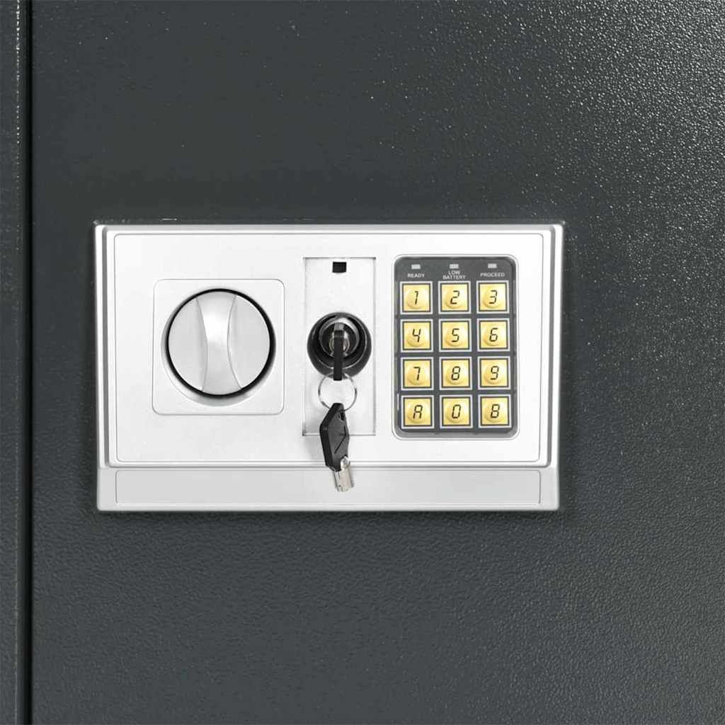 Digitaler Safe mit Schloss Dunkelgrau 40 x 35 x 60 cm Stahl
