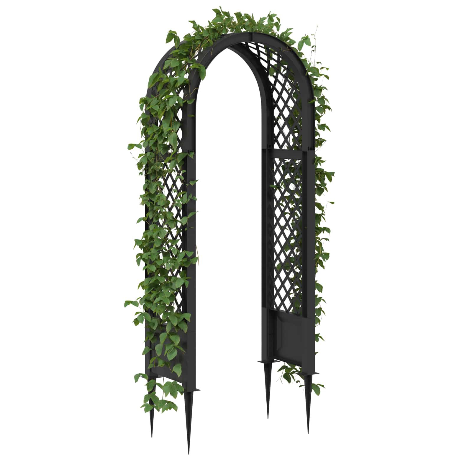 Rosenbogen mit Spitzen Anthrazit 97 x 43 x 218 cm PP