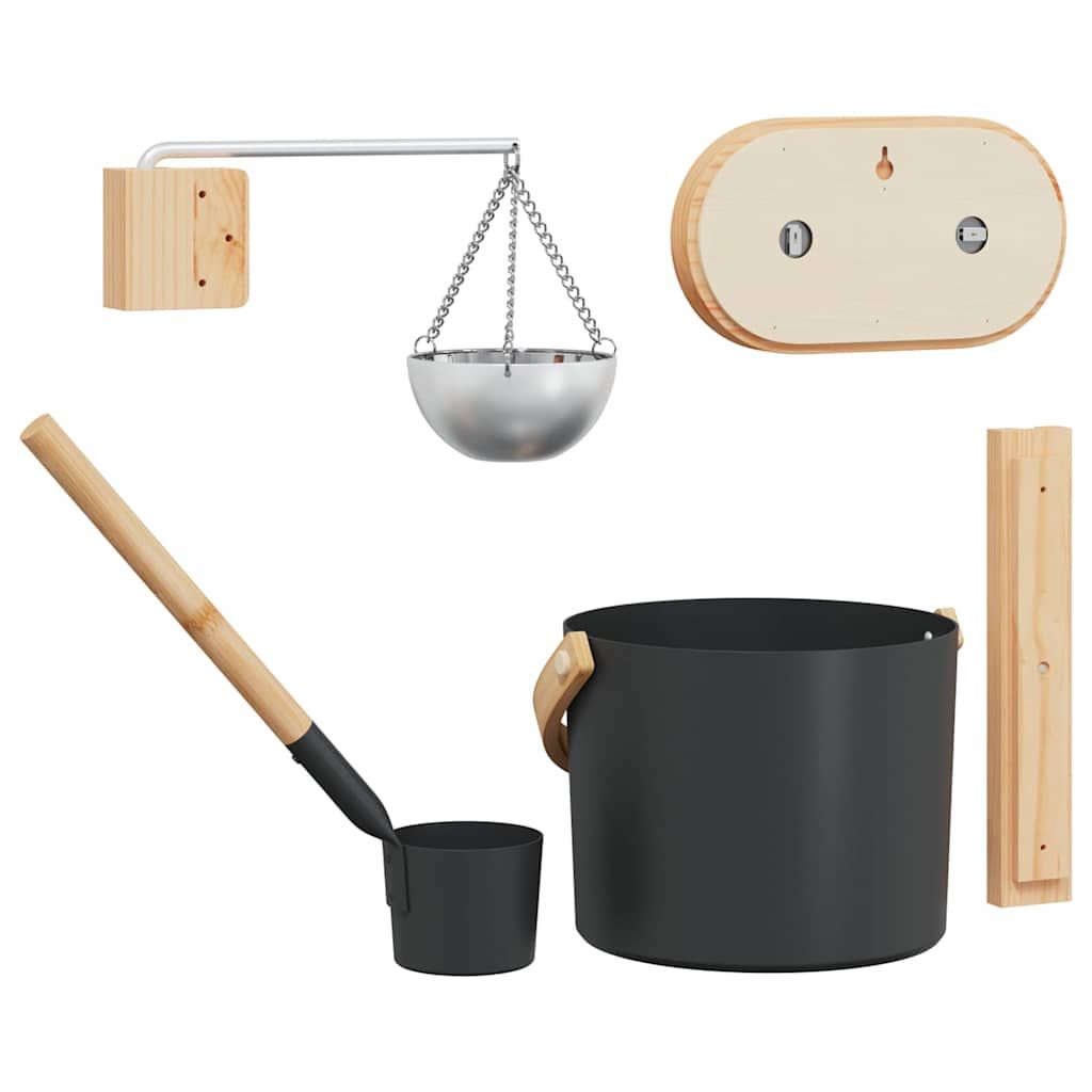 Sauna Zubehör Set 5 Stk. Schwarz