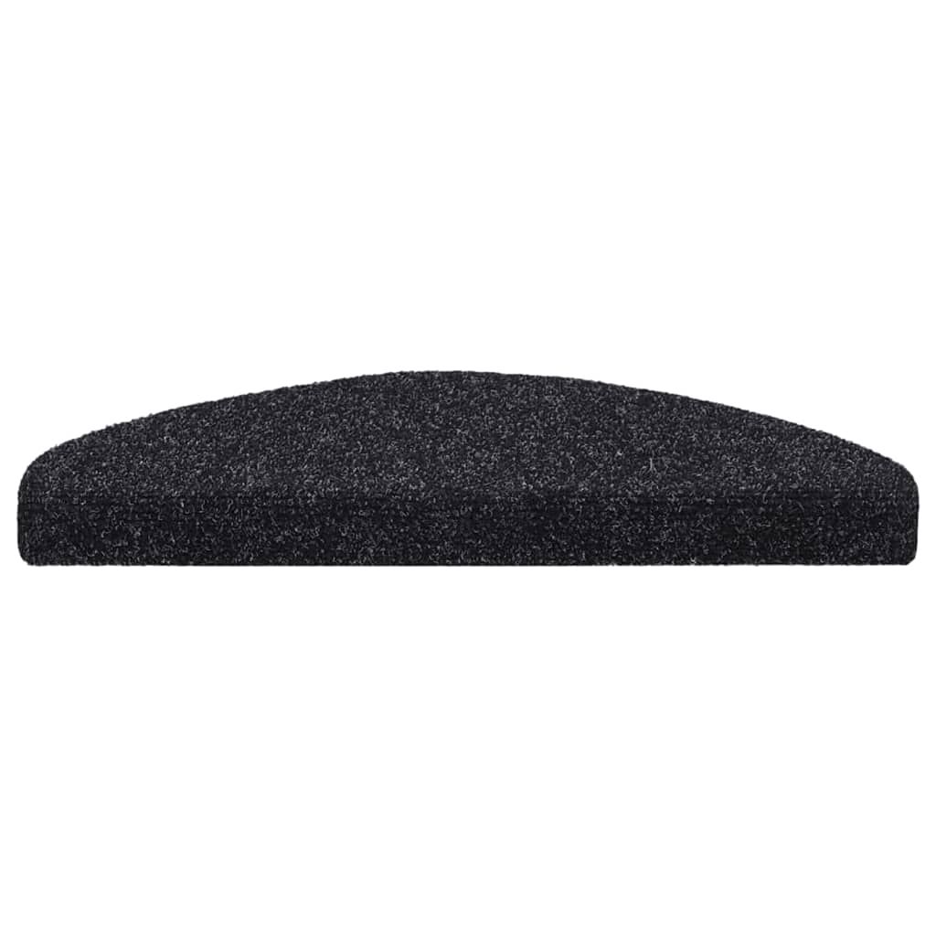 Stufenmatten Selbstklebend 15 Stk. 65x21x4 cm Schwarz Halbrund Groß