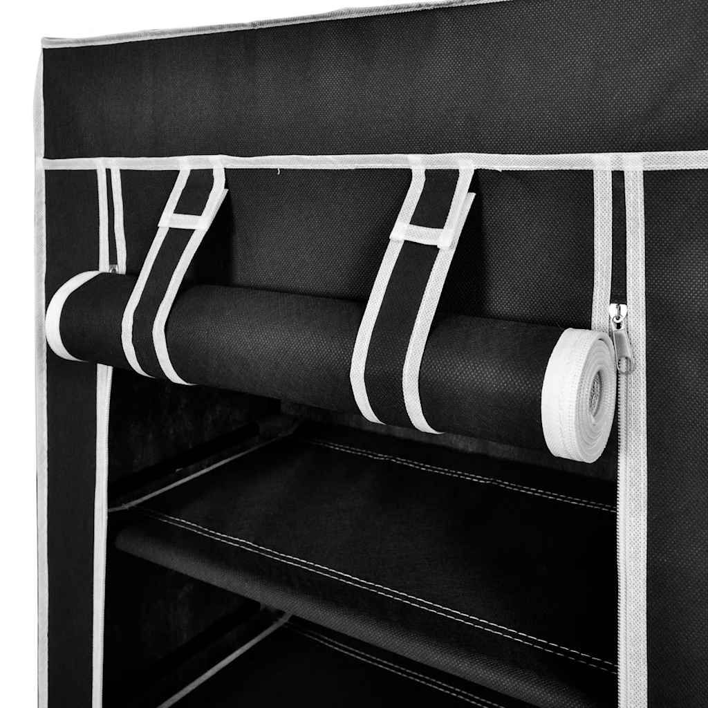 Schuhschrank Schuhregal Schuhablage 5 Schicht 58x28x106 cm Schwarz