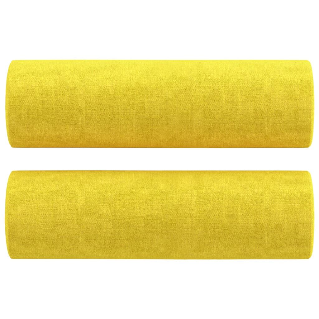 Zierkissen 2 Stk. Hellgelb Ø15x50 cm Stoff
