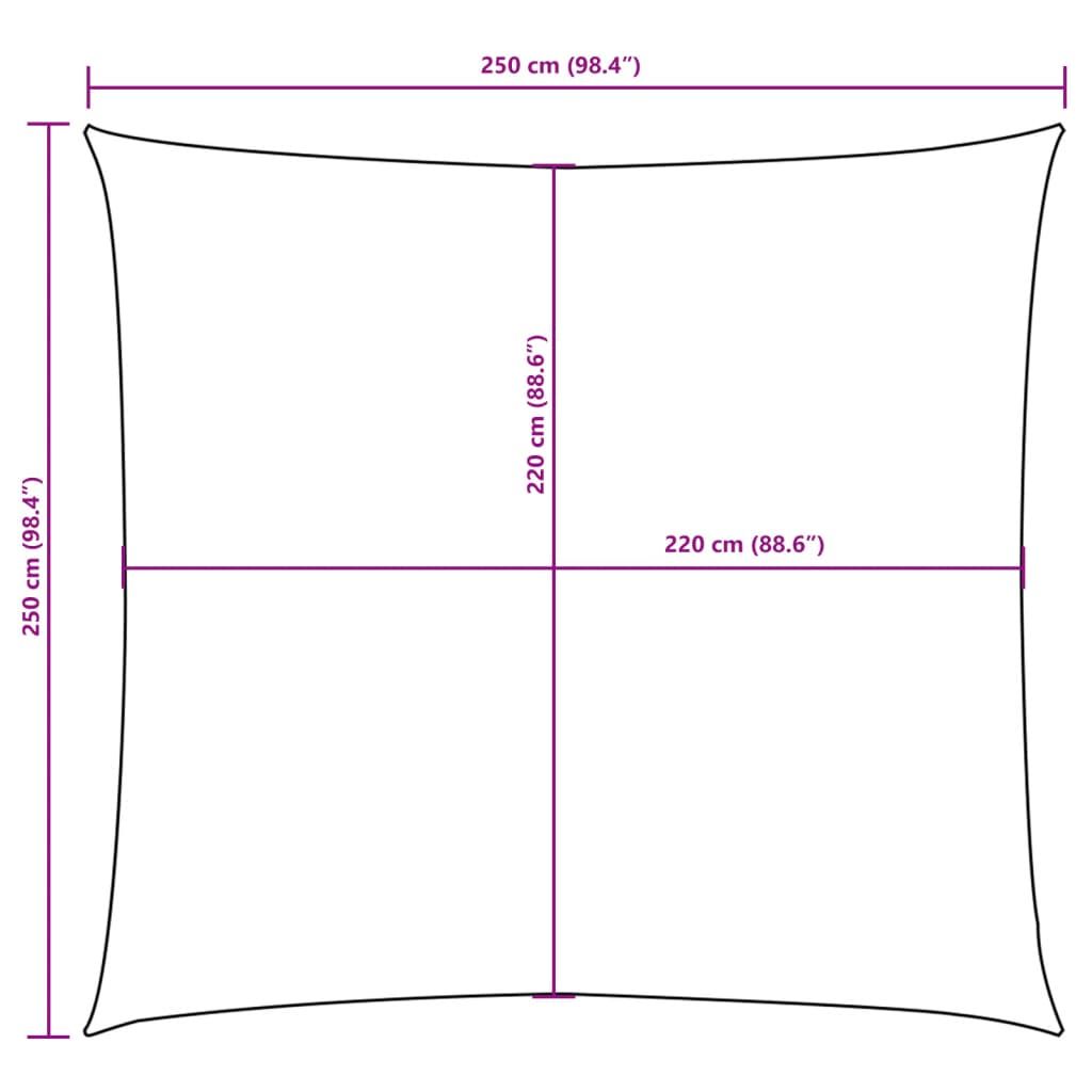 Sonnensegel Oxford-Gewebe Quadratisch 2,5x2,5 m Cremeweiß
