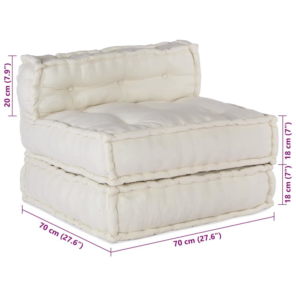 Modulare Sofagarnitur 4 pcs Creme Stoff