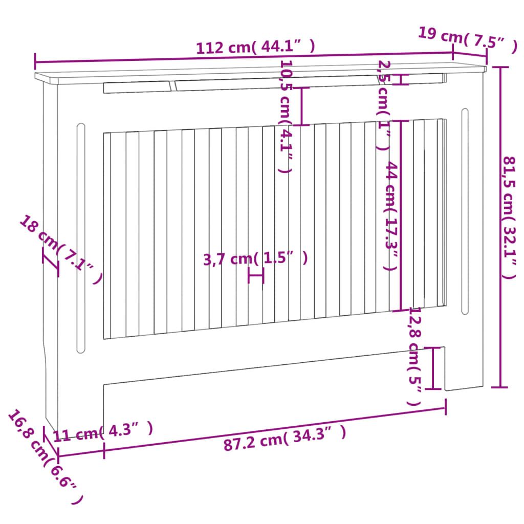 Heizkörperabdeckung 2 Stk. Weiß Holzwerkstoff 112 cm