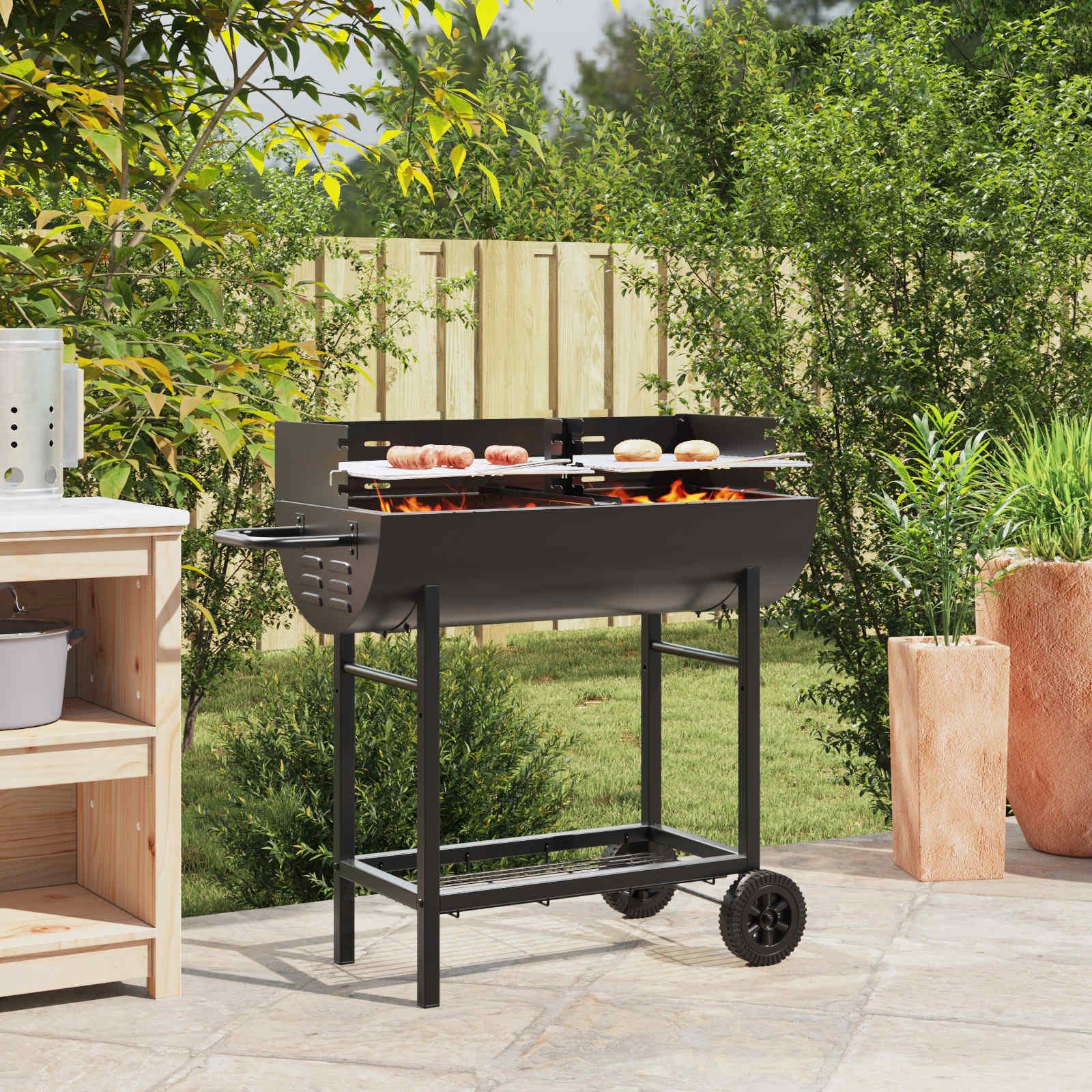 Holzkohlegrill 96,5 x 42,5 x 88,5 cm Schwarz
