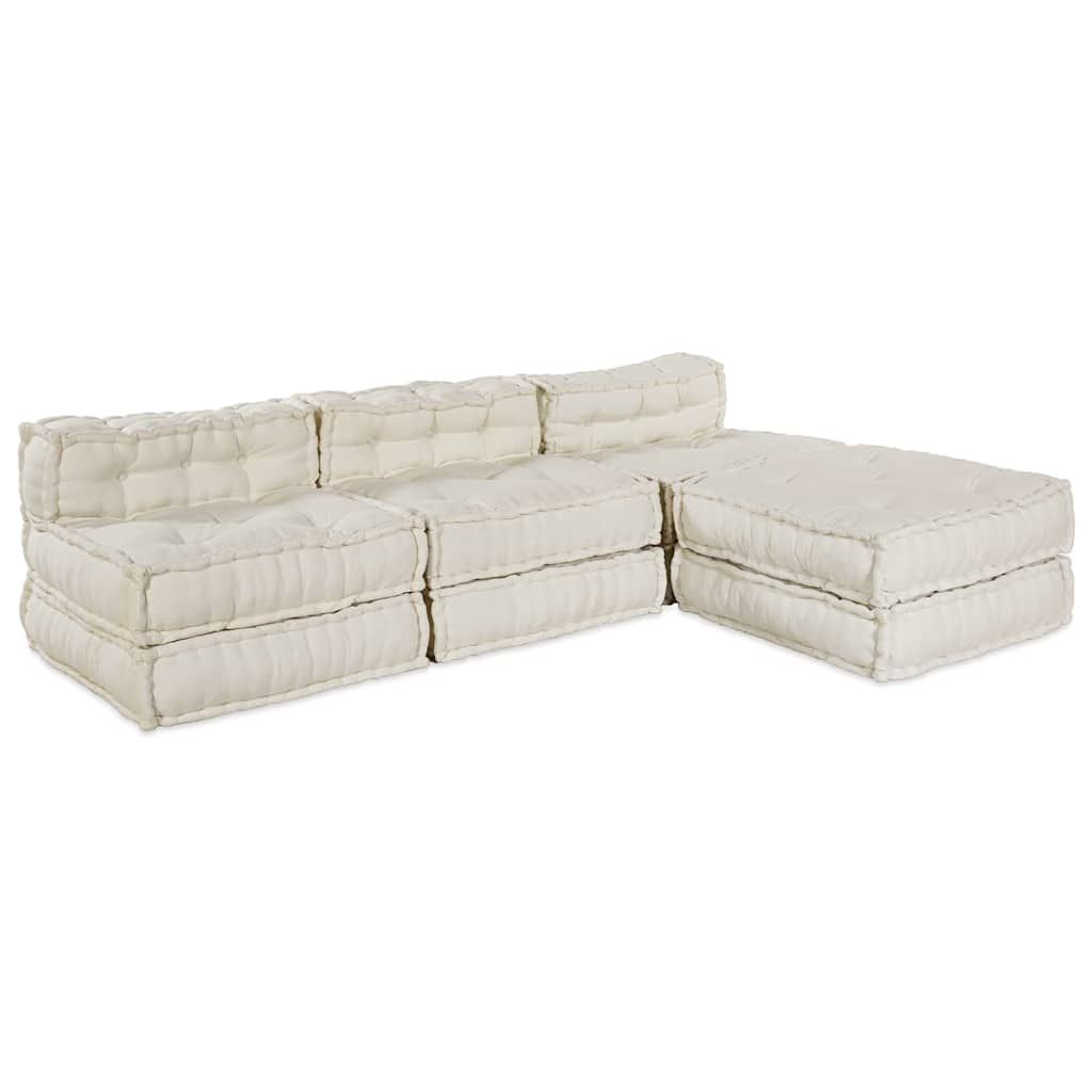 Modulare Sofagarnitur 4 pcs Creme Stoff