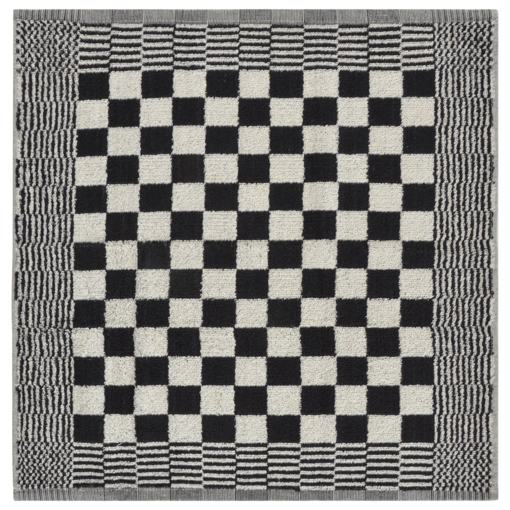 50-tlg. Handtuch-Set Schwarz und Weiß Baumwolle