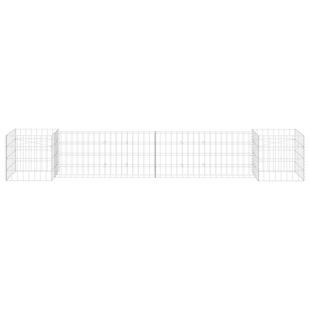H-förmiger Gabionen-Pflanzkorb Stahldraht 260x40x40 cm