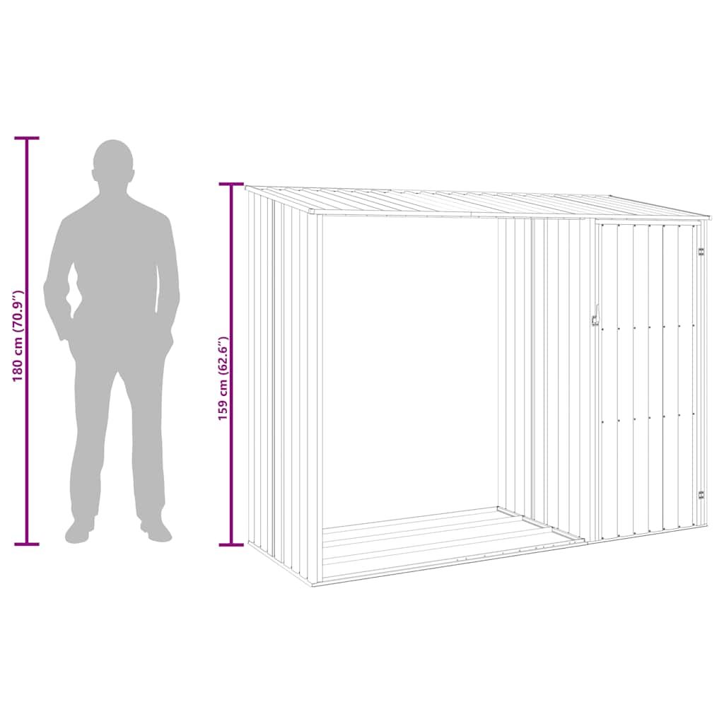 Garten Brennholzlager Braun 245x98x159 cm Verzinkter Stahl