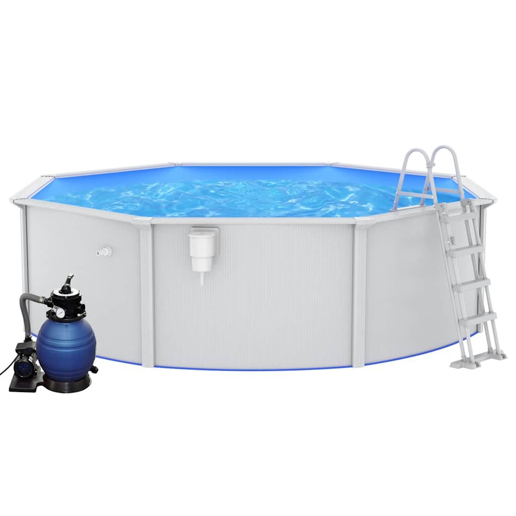 Pool mit Sandfilterpumpe und Leiter 460x120 cm