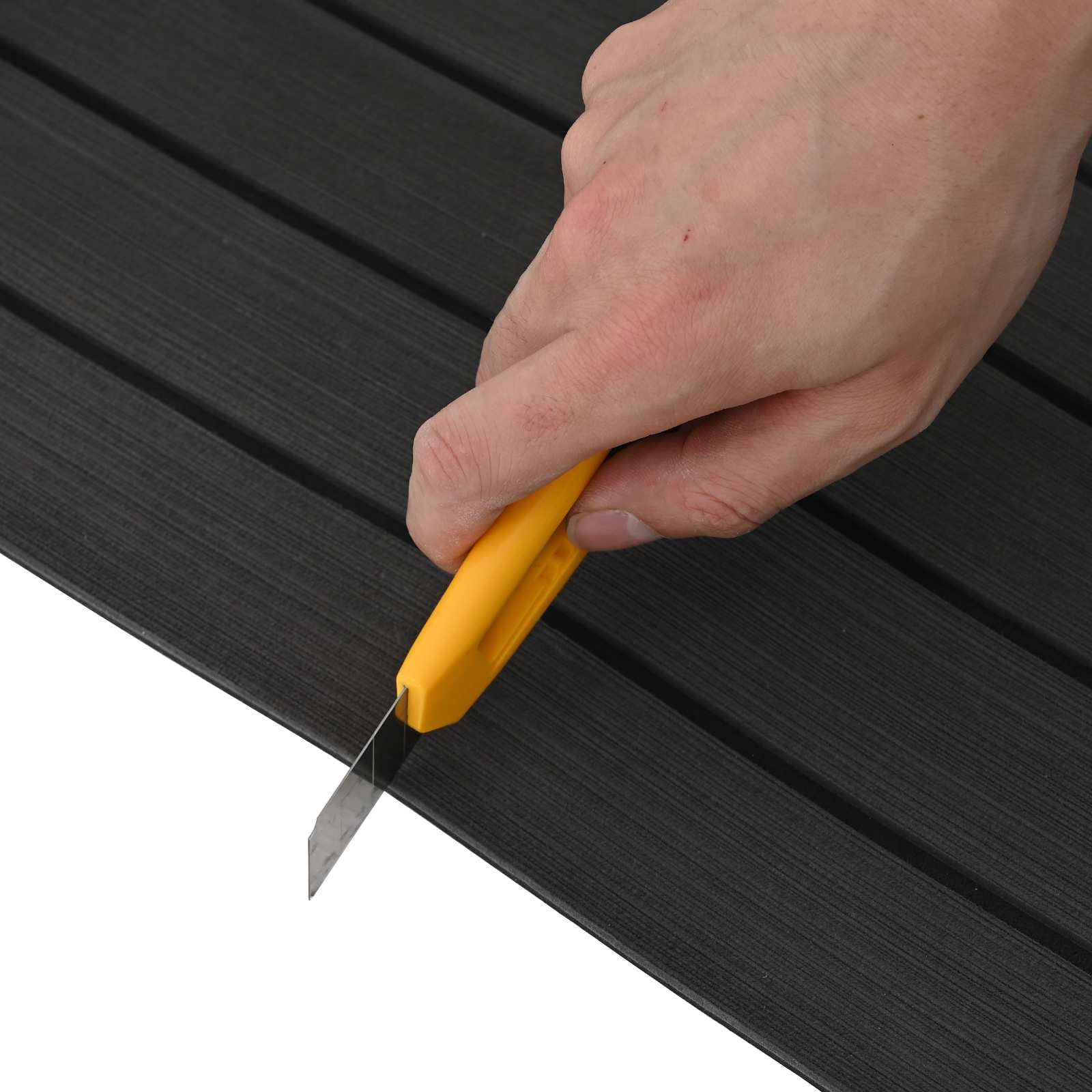 Bootsmatte Gestreift Dunkelgrau und Schwarz 240 x 90 cm EVA