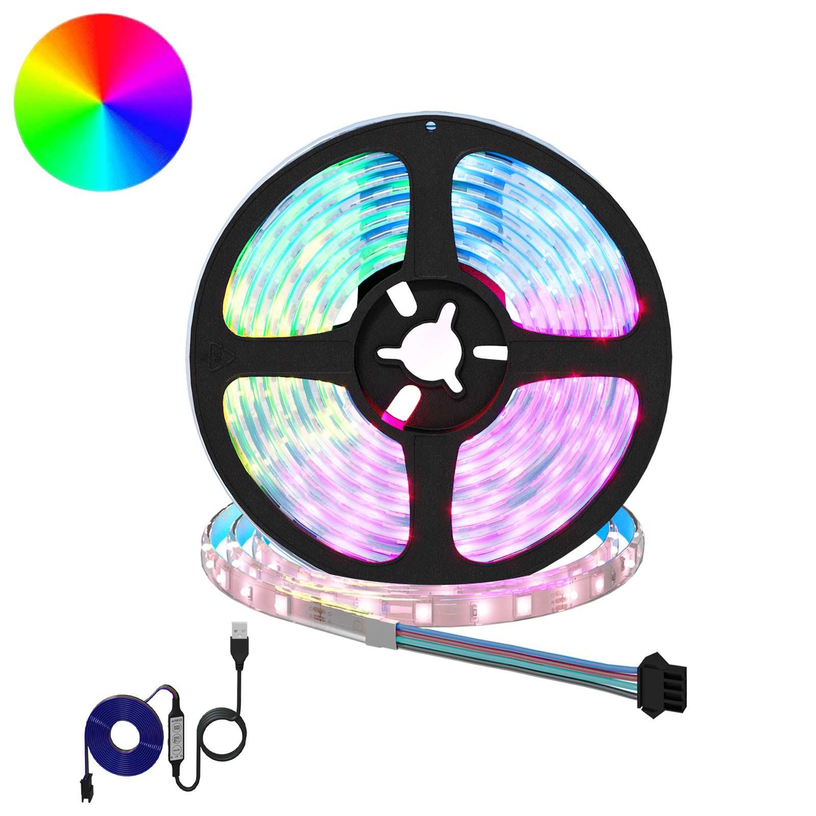LED-Streifen 2 stk. Schwarz und Transparent