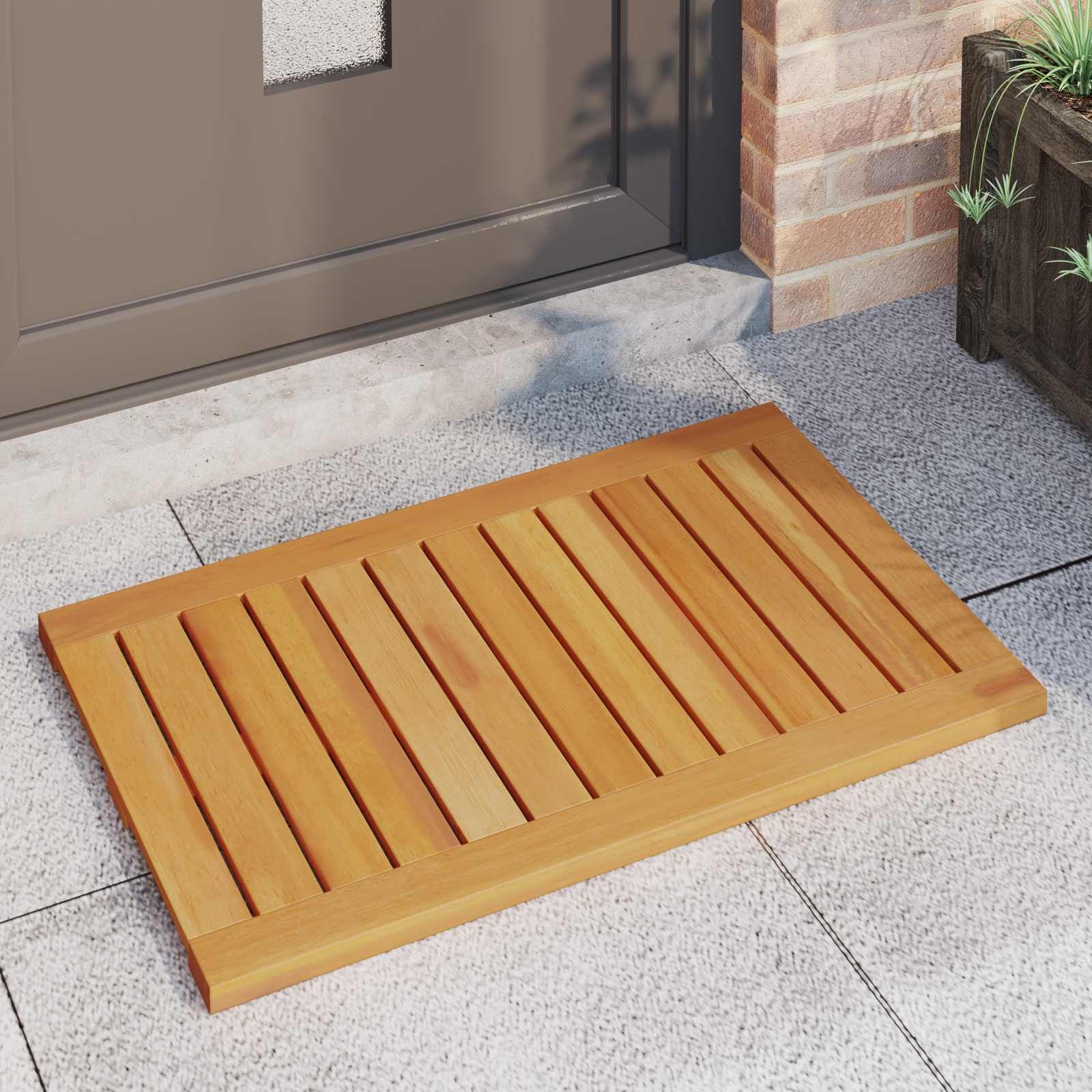 Badematte Uni Braun 80 x 50 cm Holz