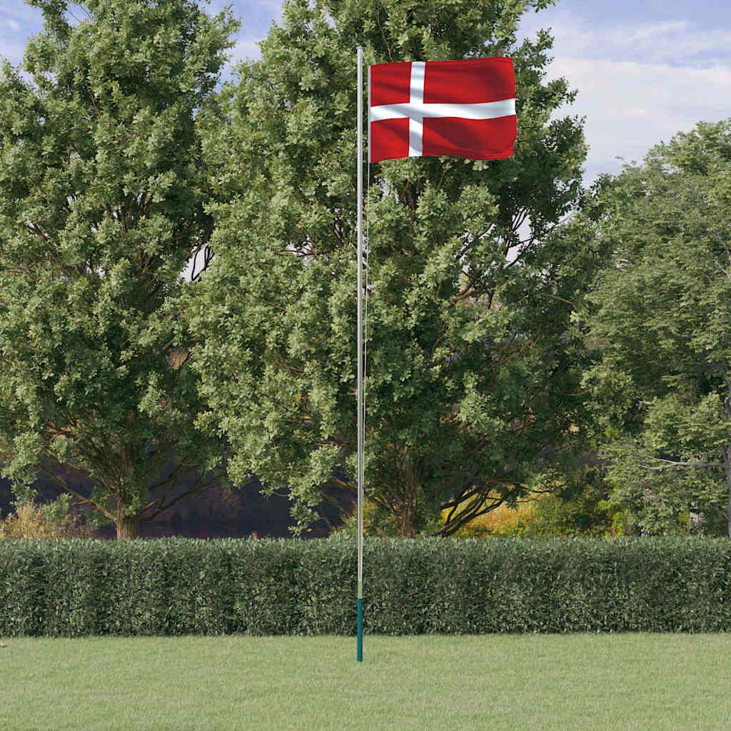 Flagge Dänemarks mit Mast 6,08 m Aluminium