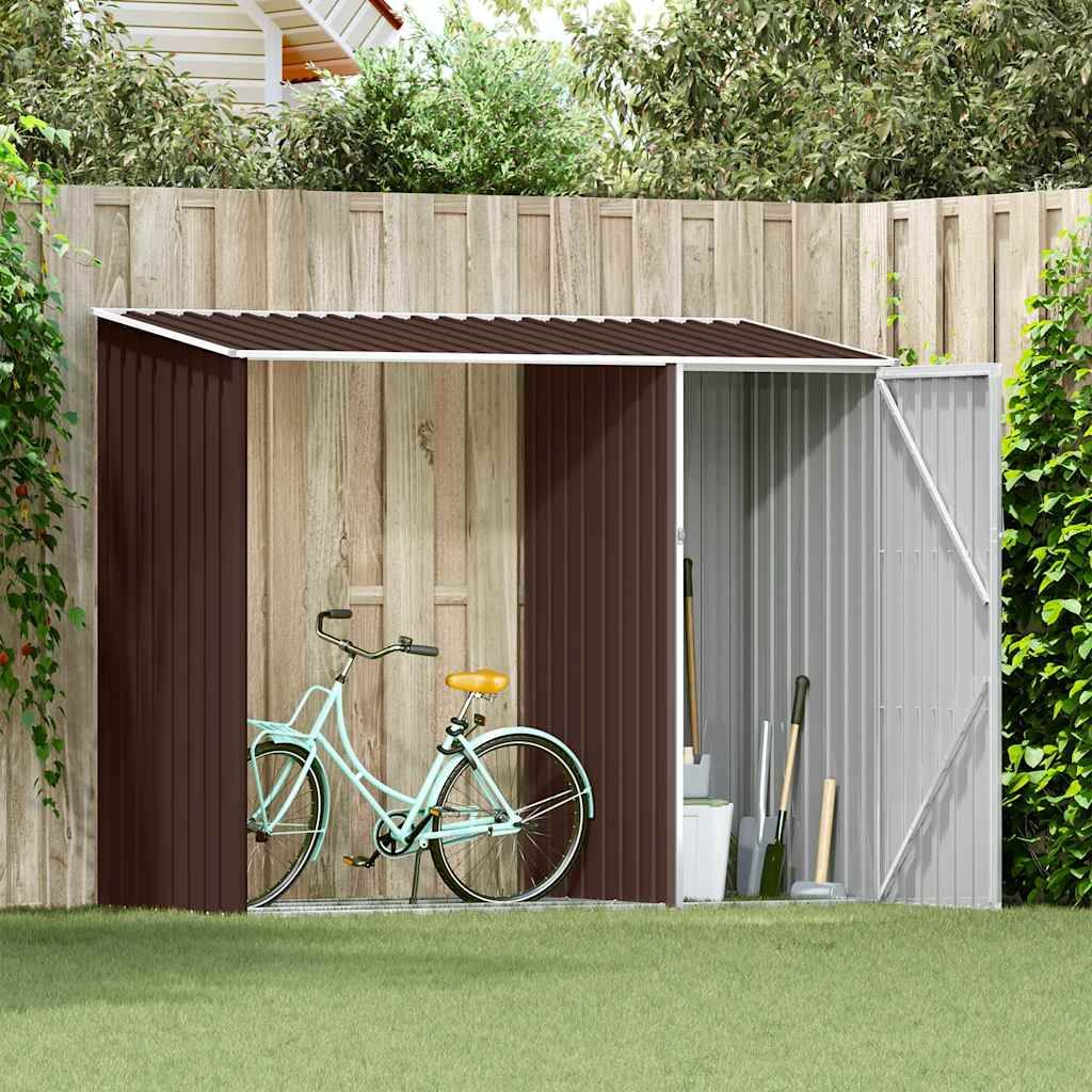 Garten Brennholzlager Braun 245x98x159 cm Verzinkter Stahl
