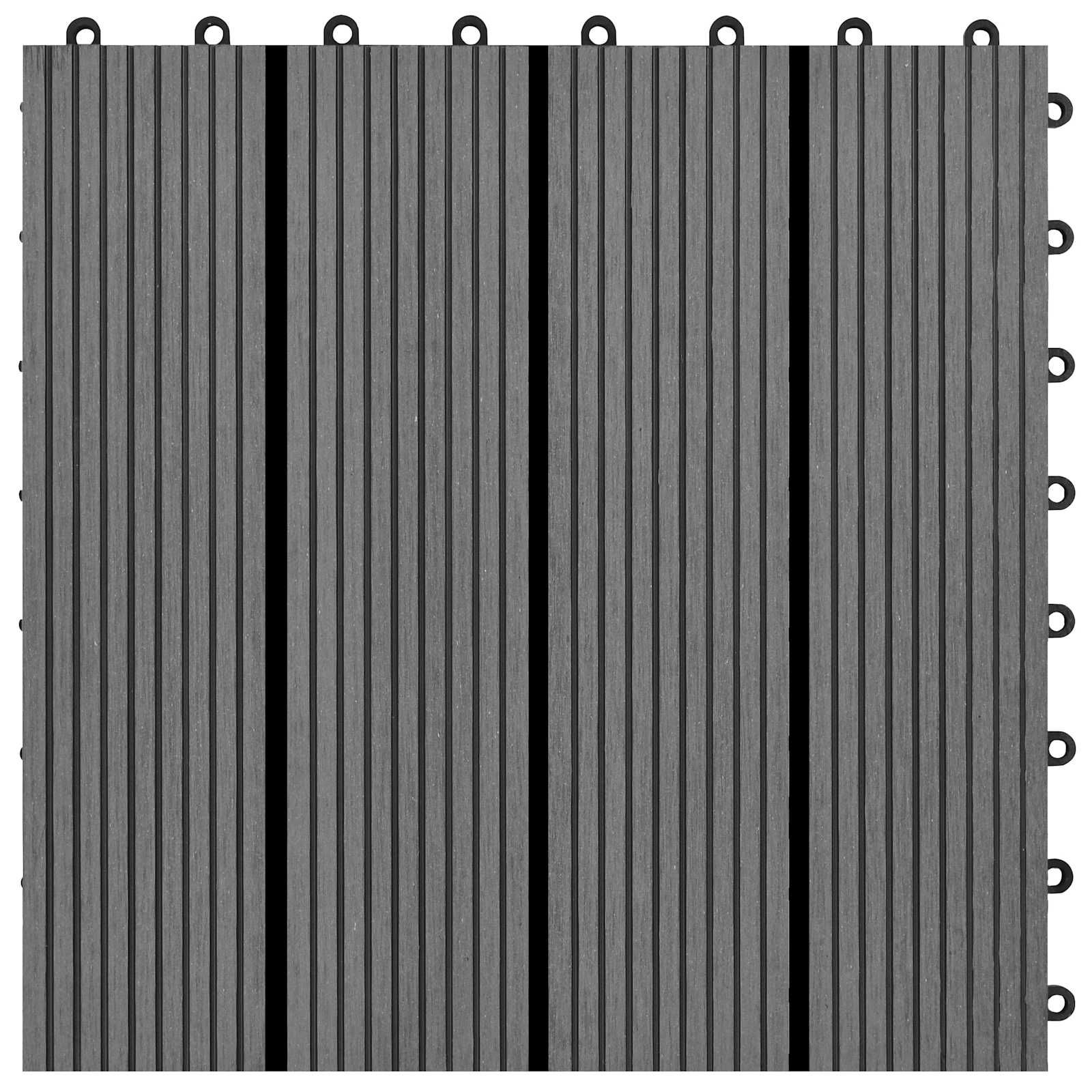 Terrassenfliese 22 stk. Grau 30 x 30 cm WPC