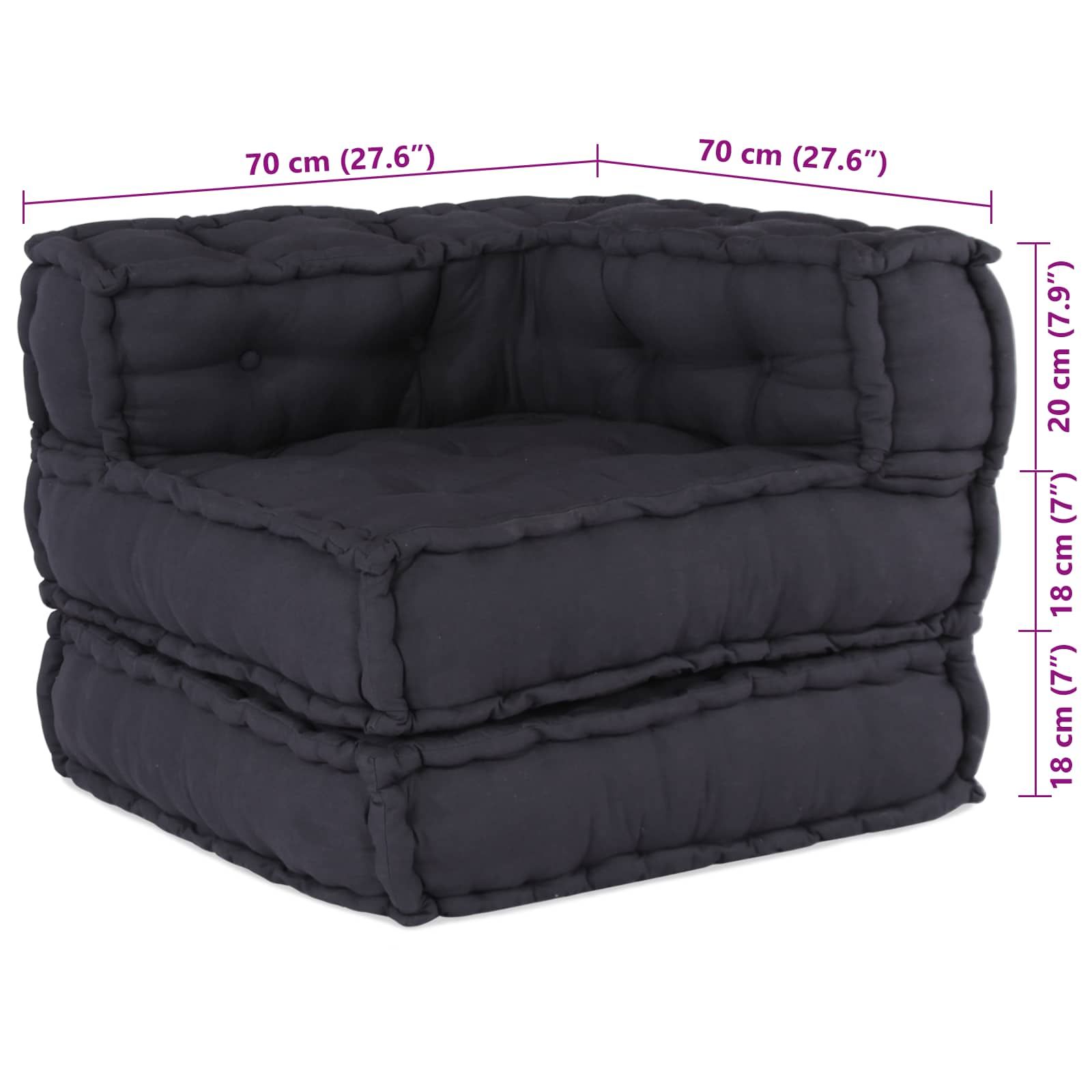 Modulare Sofagarnitur 2 pcs Anthrazit 140 x 70 x 56 cm Stoff
