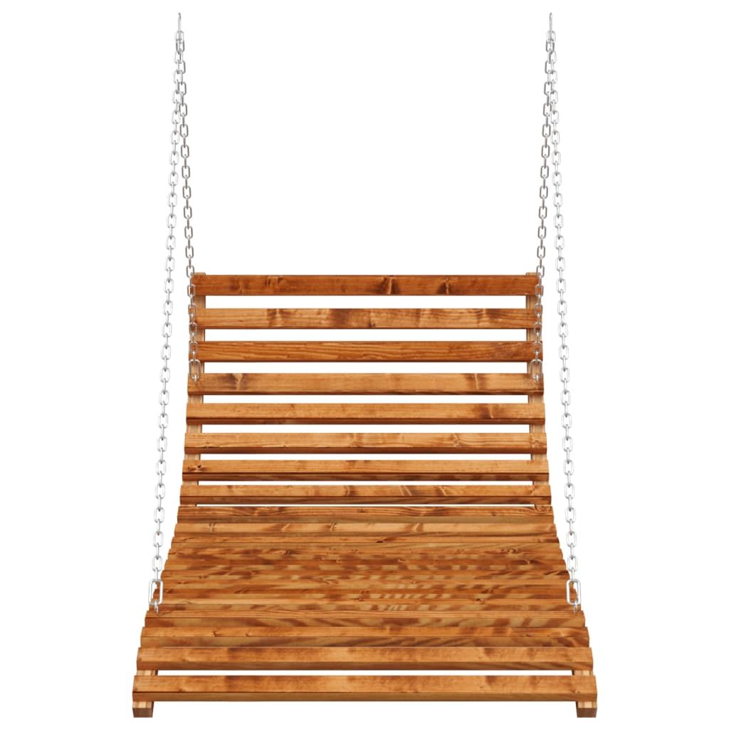 Bett-Schaukel Bugholz Massiv mit Teak-Finish 115x147x46 cm