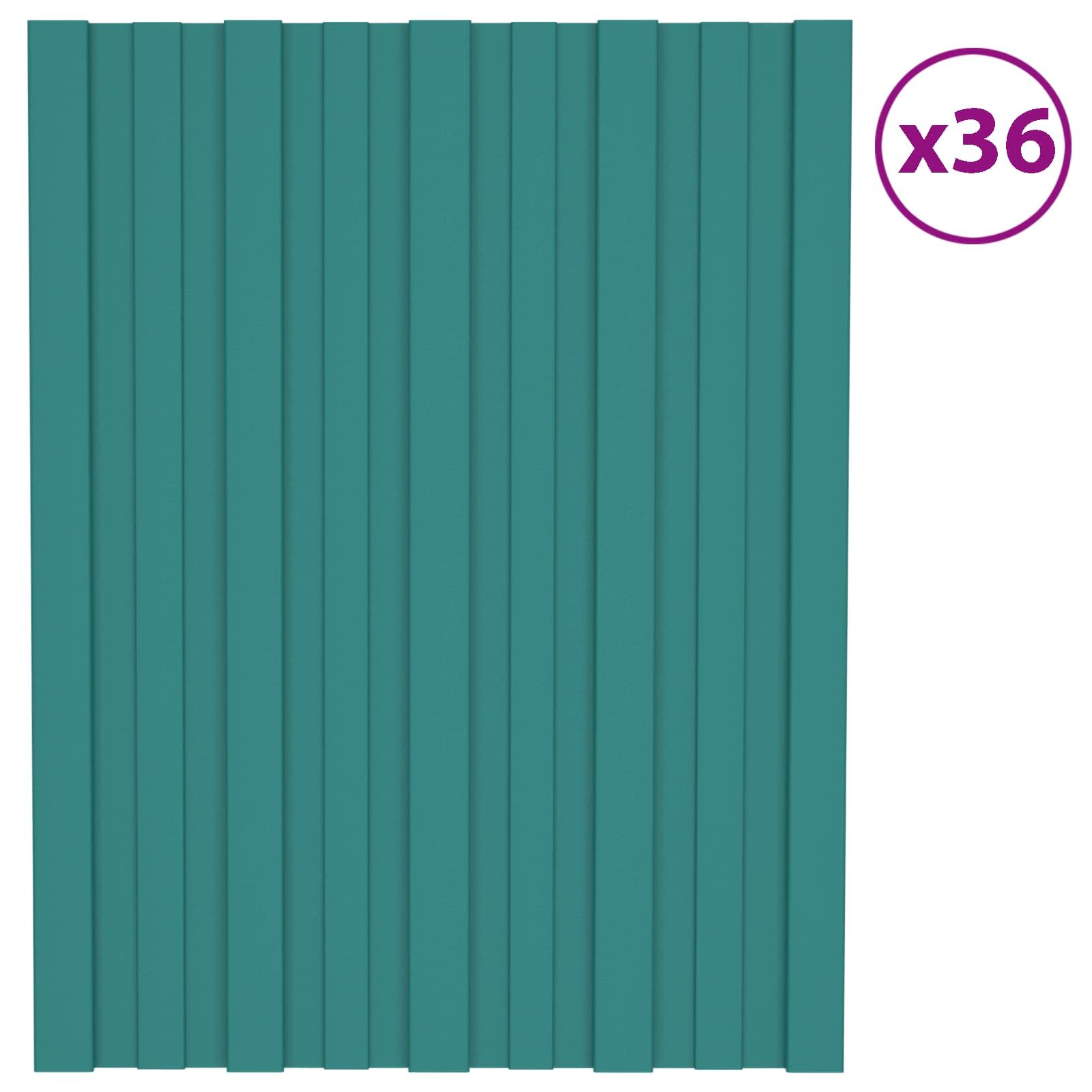 Dachpaneel 36 pcs Grün 60 x 45 cm Verzinkter Stahl