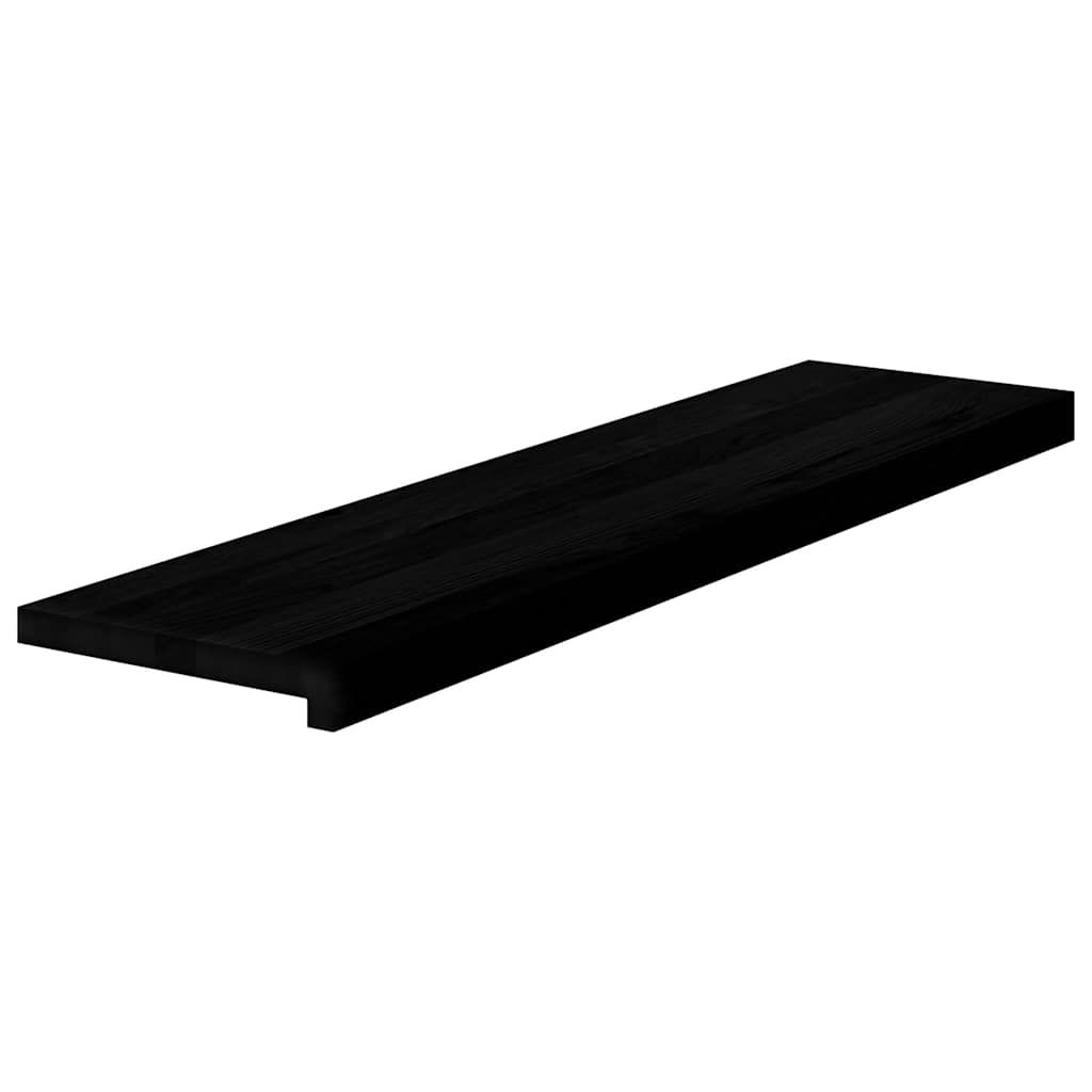 Treppenstufen 8 Stk. Braun-Schwarz 100x25x2 cm Massivholz Eiche