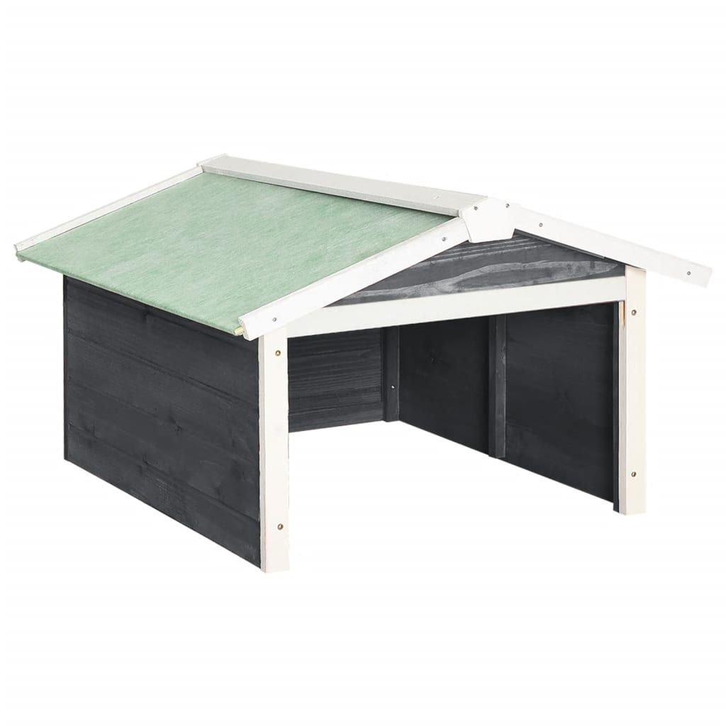 Roboter-Rasenmäher Garage 72x87x50 cm Grau Weiß Tannenholz