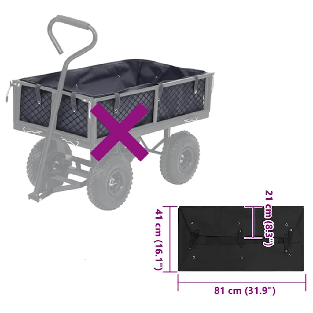 Gartenwagen-Einlage Schwarz 81x41x21 cm Stoff
