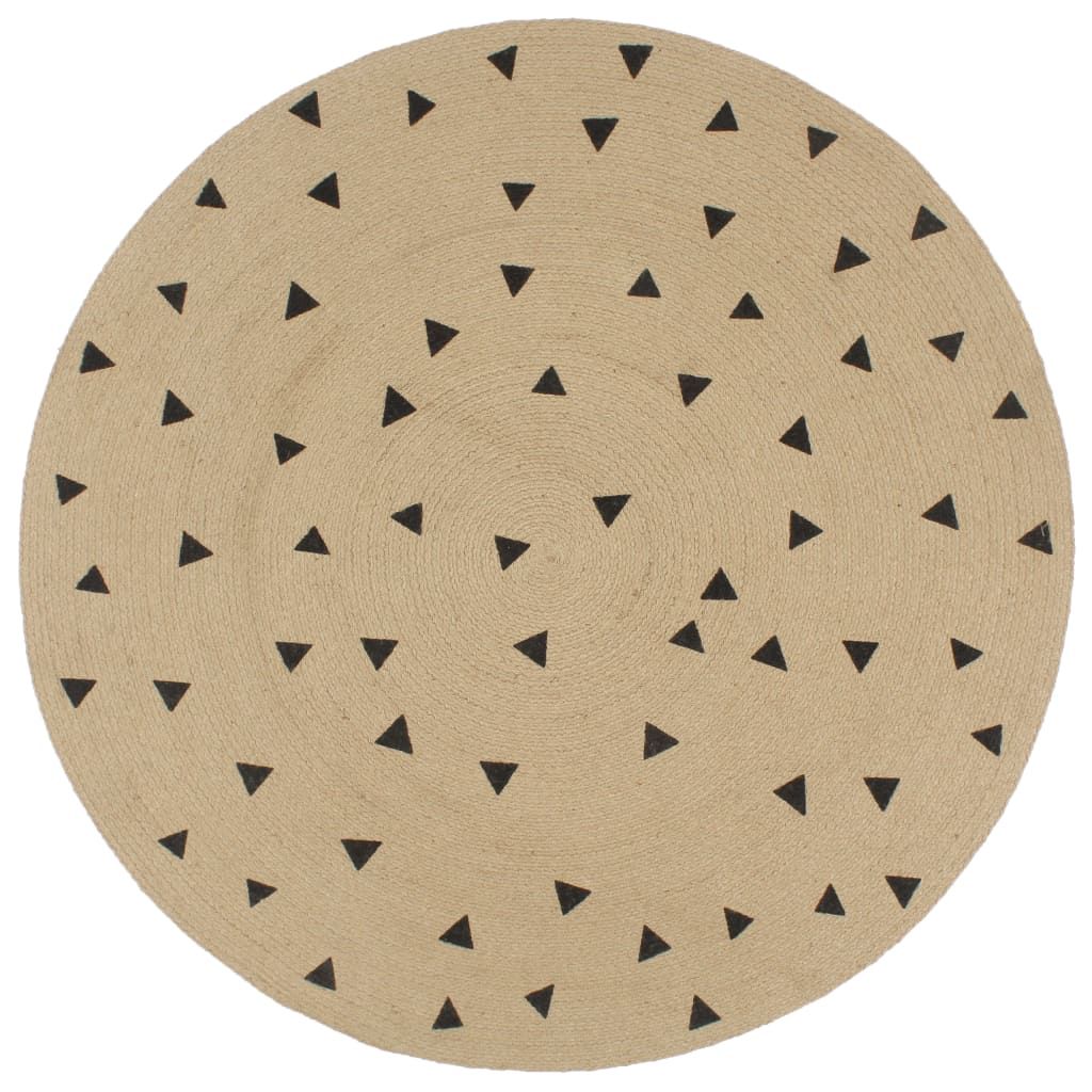 Teppich Handgefertigt Jute mit Dreiecksmuster 90 cm