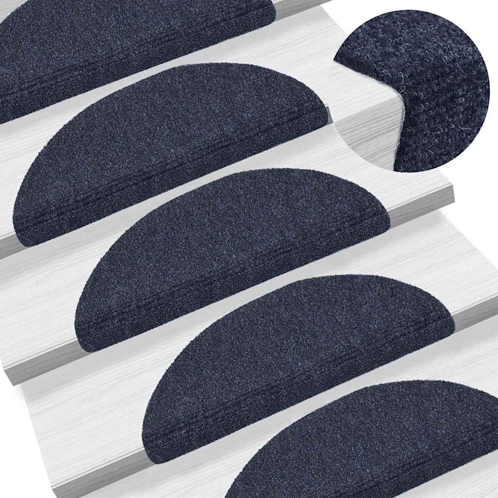 Stufenmatten Selbstklebend 15 Stk. 56x17x3 cm Blau Halbrund