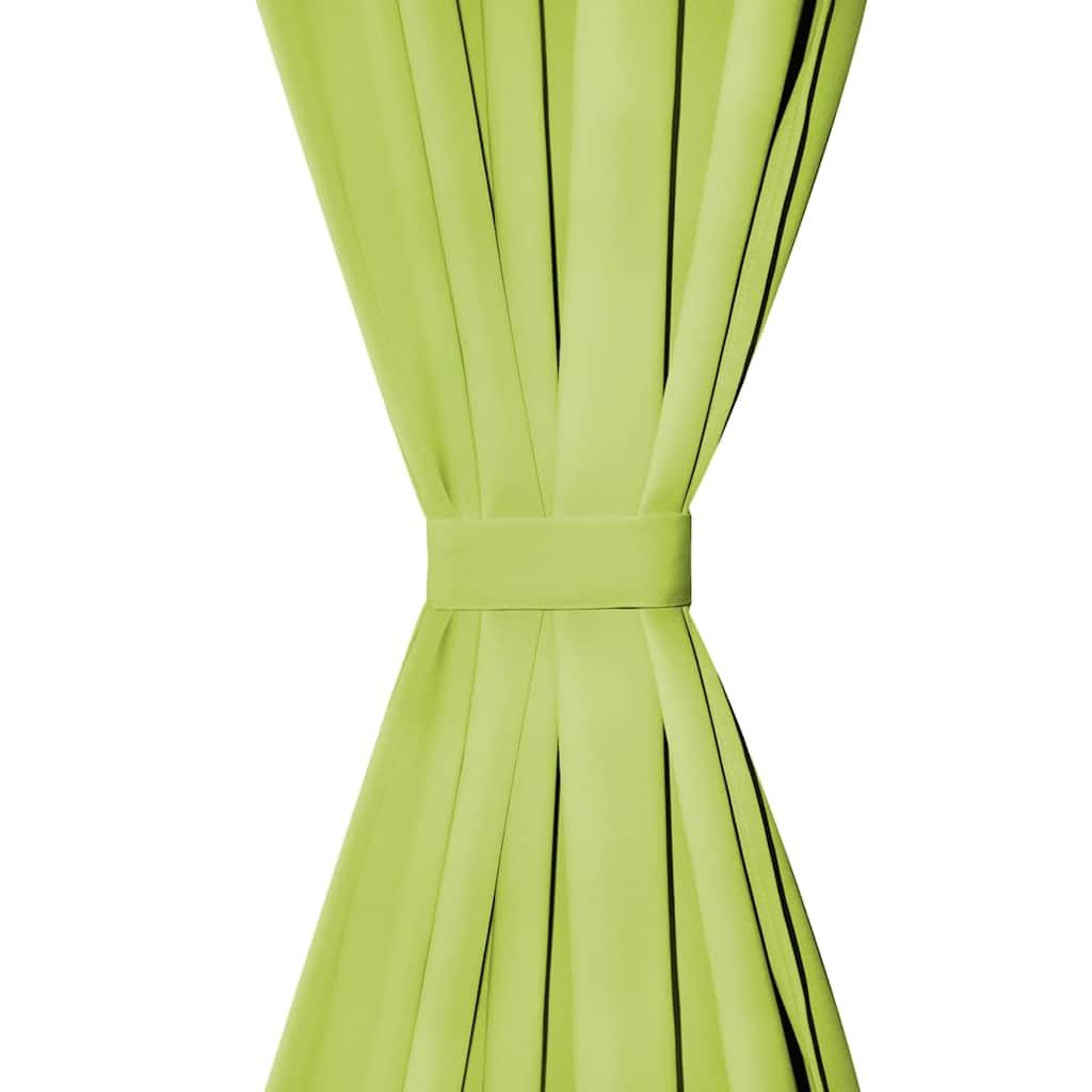 Vorhänge Mikro-Satin 2 Stk. mit Schlaufen 140 x 175 cm Grün