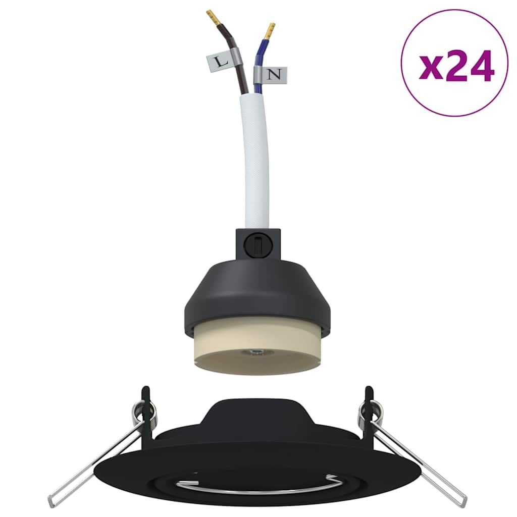 Spotlight 24 stk. Schwarz 9 x 9 x 2,5 cm Metall