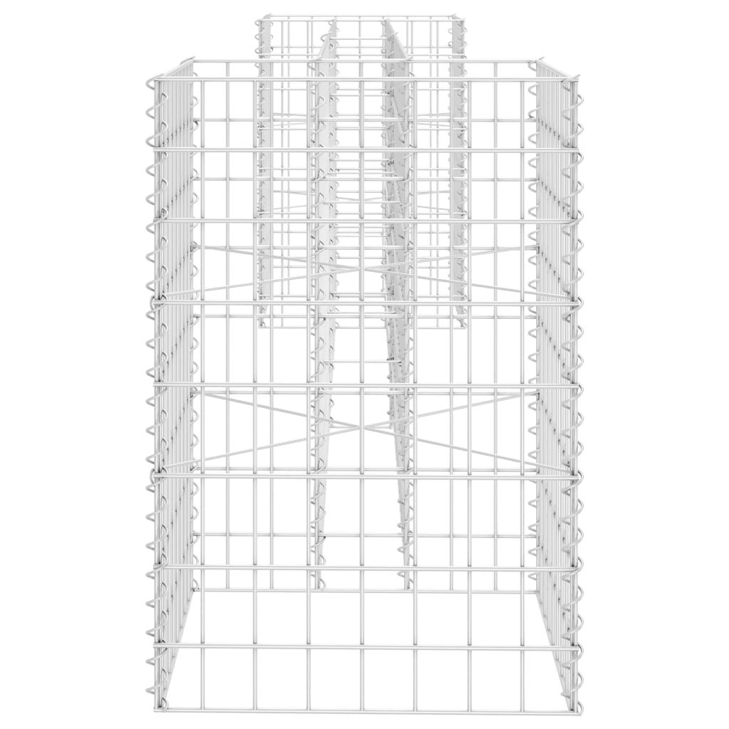 H-förmiger Gabionen-Pflanzkorb Stahldraht 260x40x60 cm