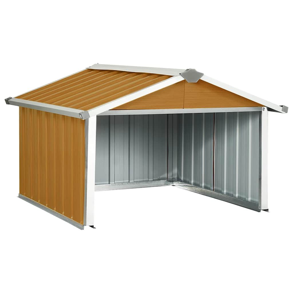 Rasenmäher Garage 92x97x63 cm Verzinkter Stahl Braun
