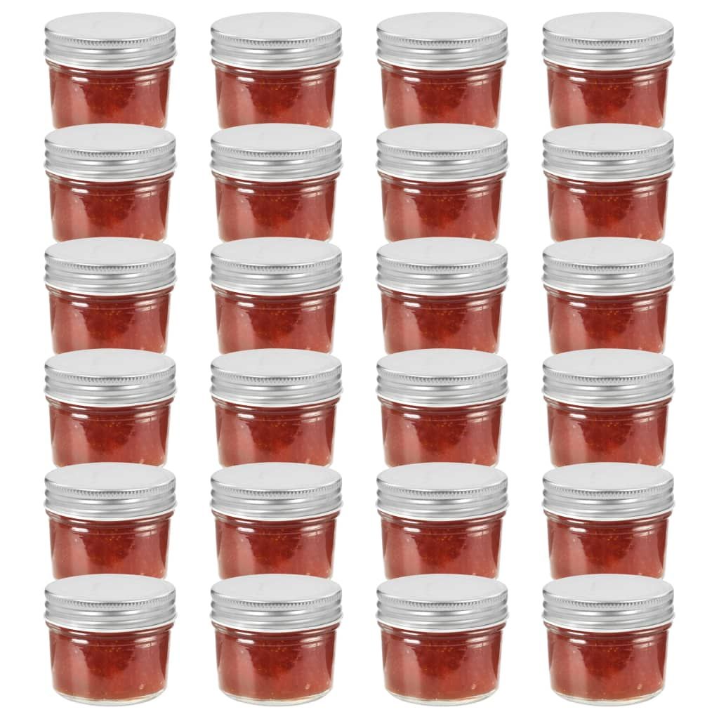 Marmeladengläser mit Silbernen Deckeln 24 Stk. 110 ml