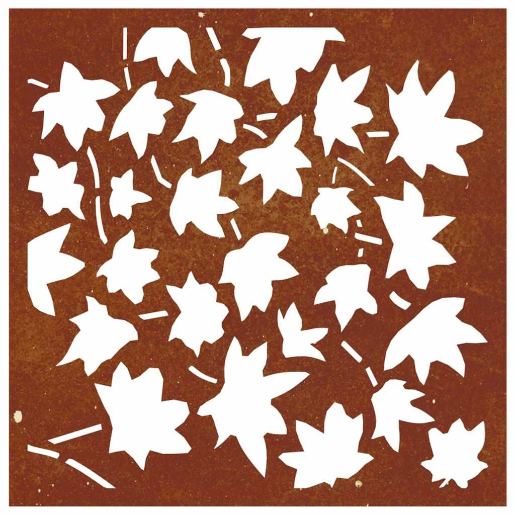 Garten-Wanddeko 55x55 cm Cortenstahl Ahornblatt-Design