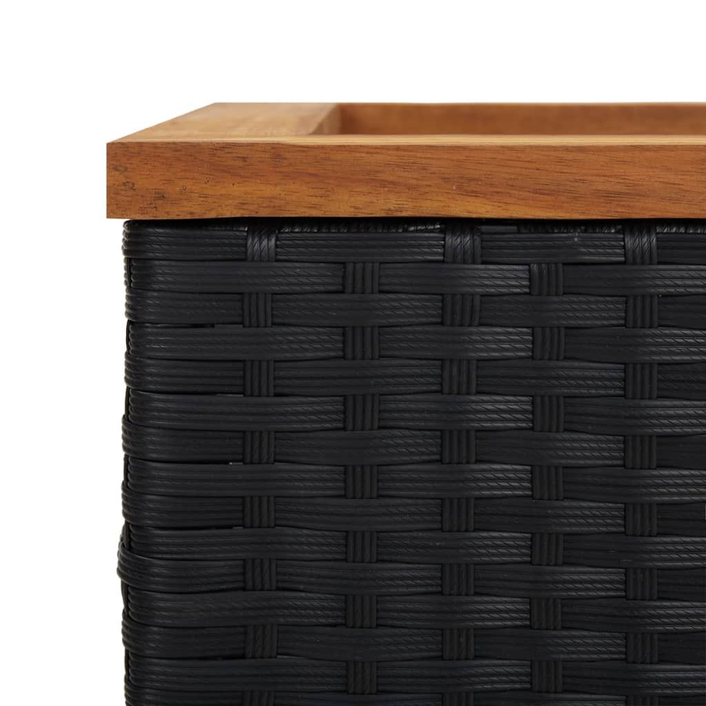 Pflanzkübel Schwarz 40x40x80 cm Poly Rattan