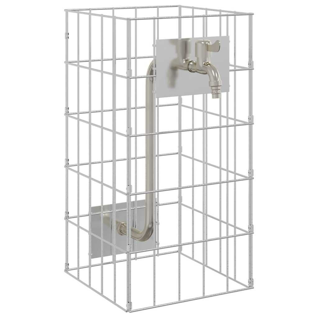 Gabionen Wasserhahn Silber 26 x 25 x 50 cm Edelstahl