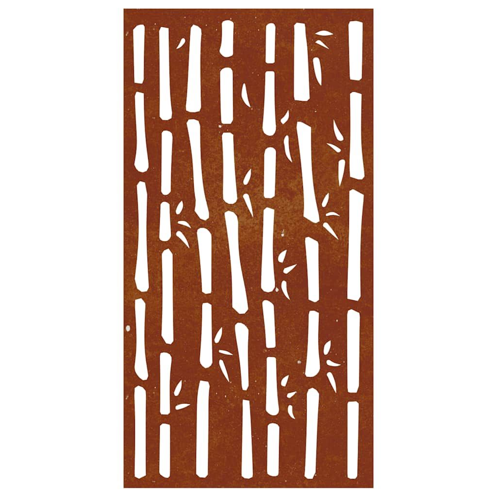 Garten-Wanddeko 105x55 cm Cortenstahl Bambus-Design