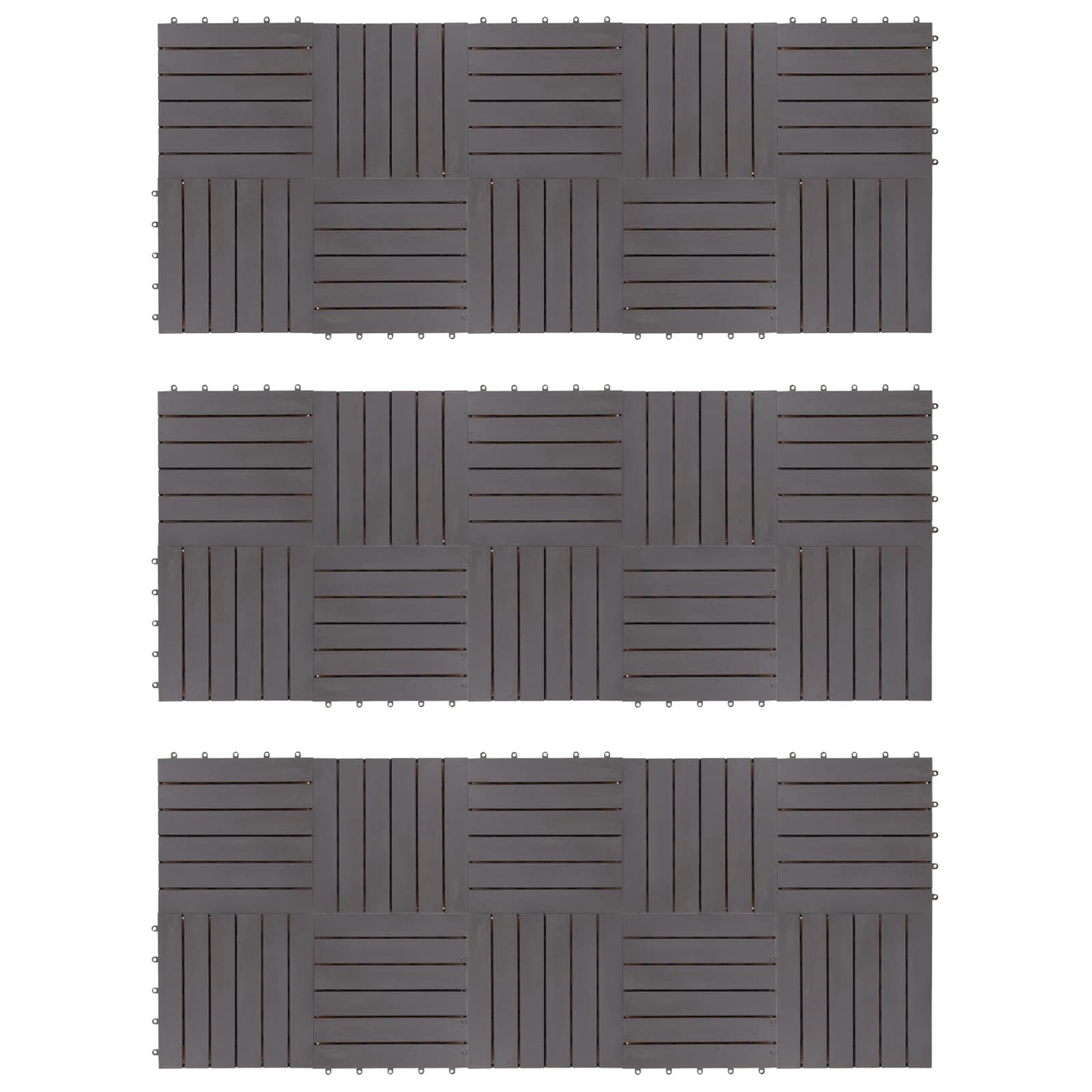 Terrassenfliese 30 pcs Grau 30 x 30 cm Akazien-Hartholz